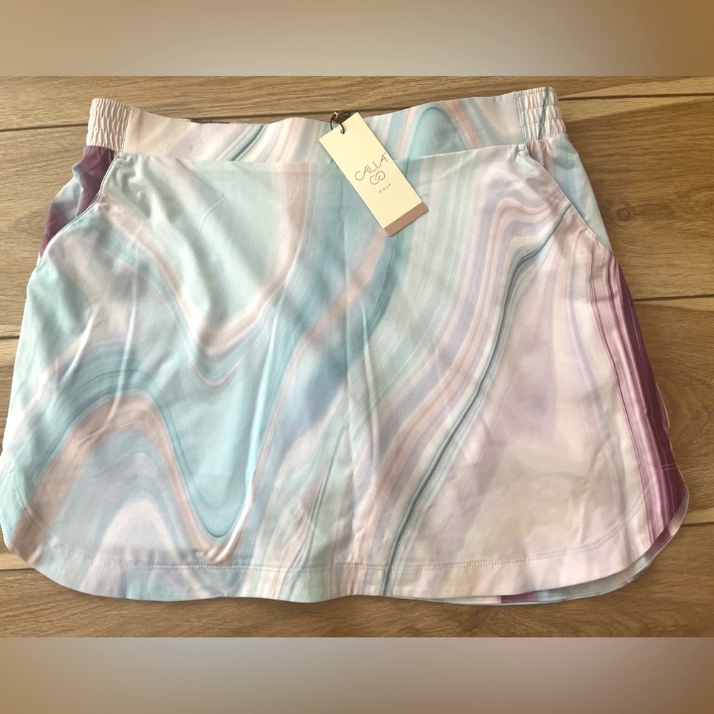 🆕 CALIA ⛳️ Golf Skirt Skort  Violet multi marble print SZ: L / XXL